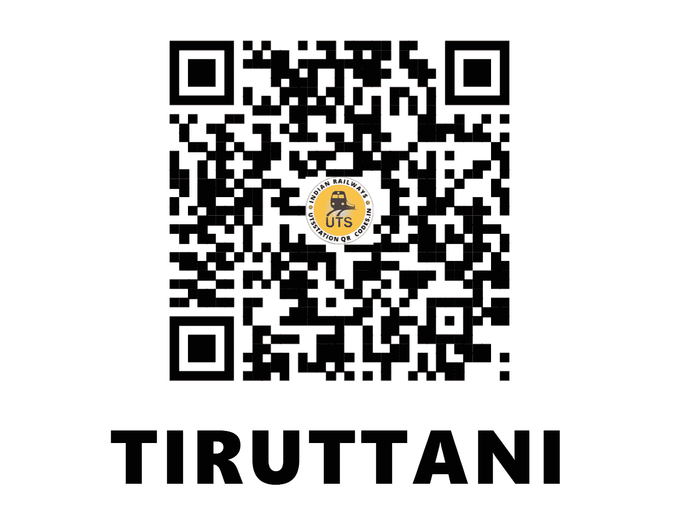 UTS QR Code for TIRUTTANI - TRT (SR - TAMIL NADU)